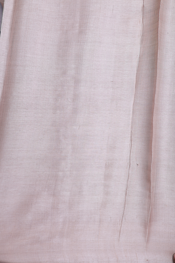 Tussar Silk Saree In Brownish Grey With Zari Buttas