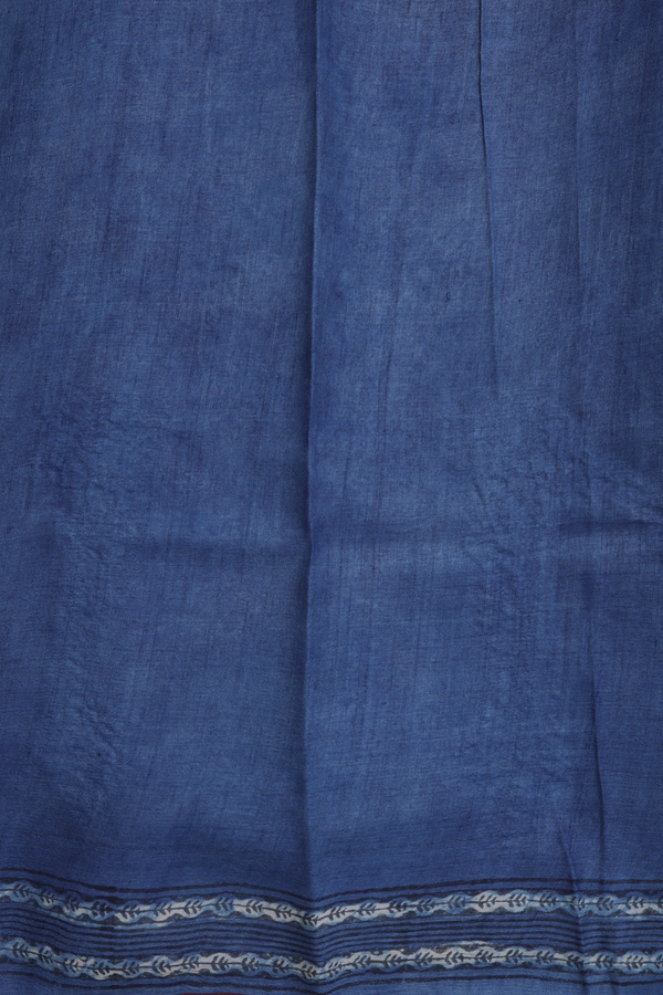 Tussar Silk Saree In Capri Blue With Printed Design