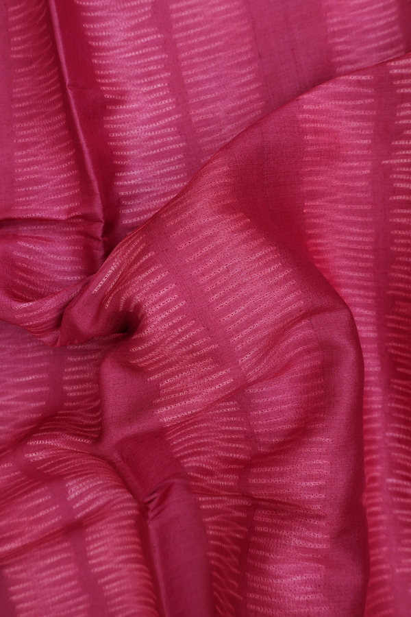 Tussar Silk Saree In Deep Mulberry With Shibori Design