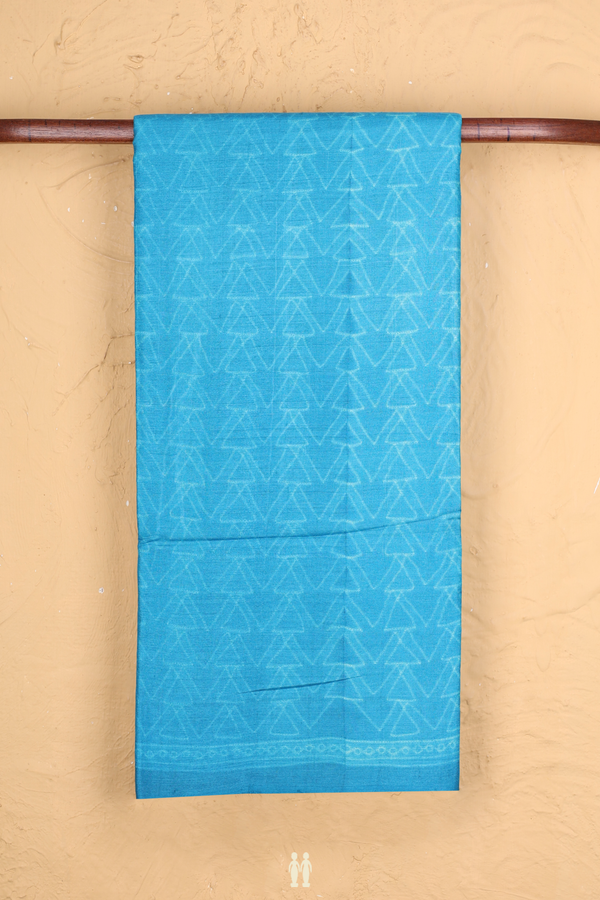 Tussar Silk Saree In Deep Sky Blue With Shibori Design