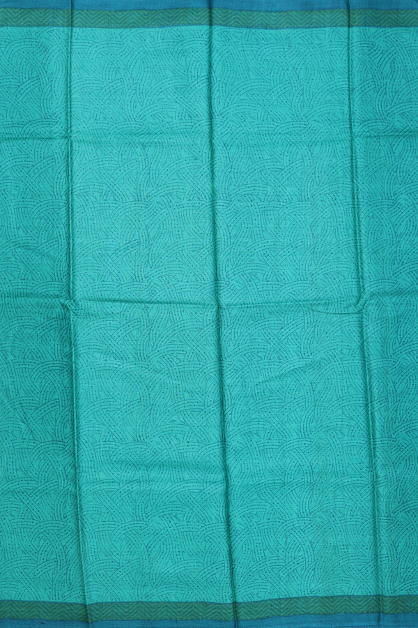 Tussar Silk Saree In Green With Printed Design