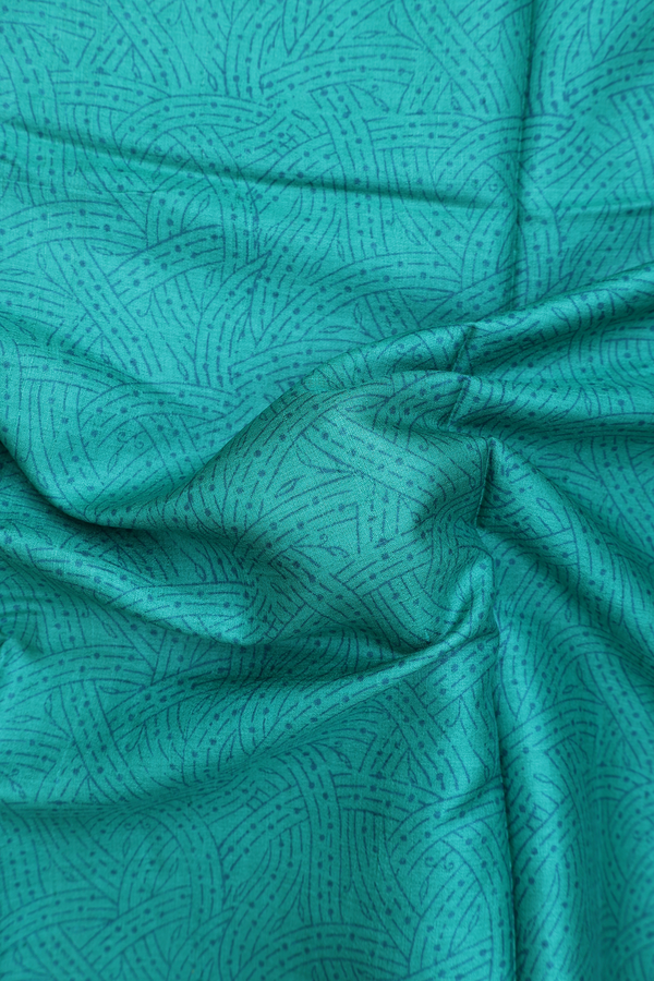 Tussar Silk Saree In Green With Printed Design