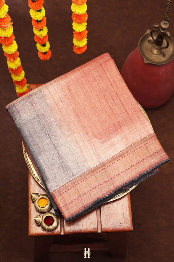 Tussar Silk Saree In Multicolor With Allover Design