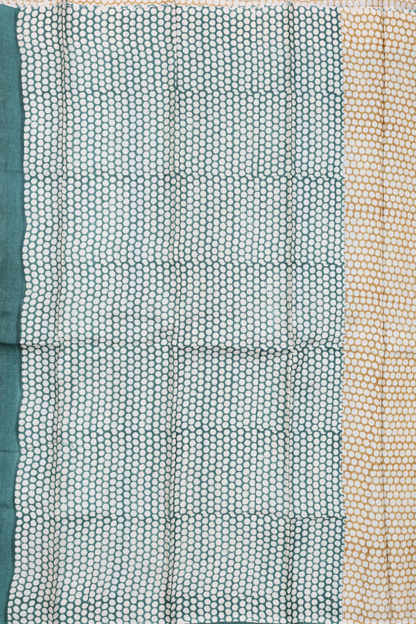 Tussar Silk Saree In Mustard Yellow With Printed Design