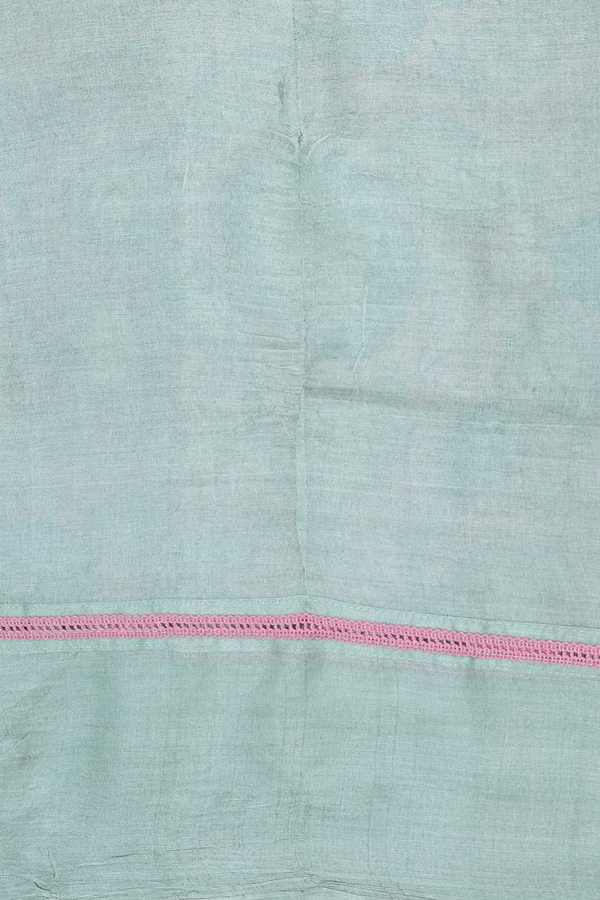 Tussar Silk Saree In Pink With Floral Hand Painted Design