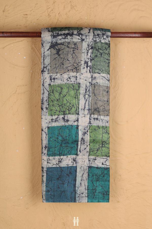 Tussar Silk Saree In Beige With Checks Design