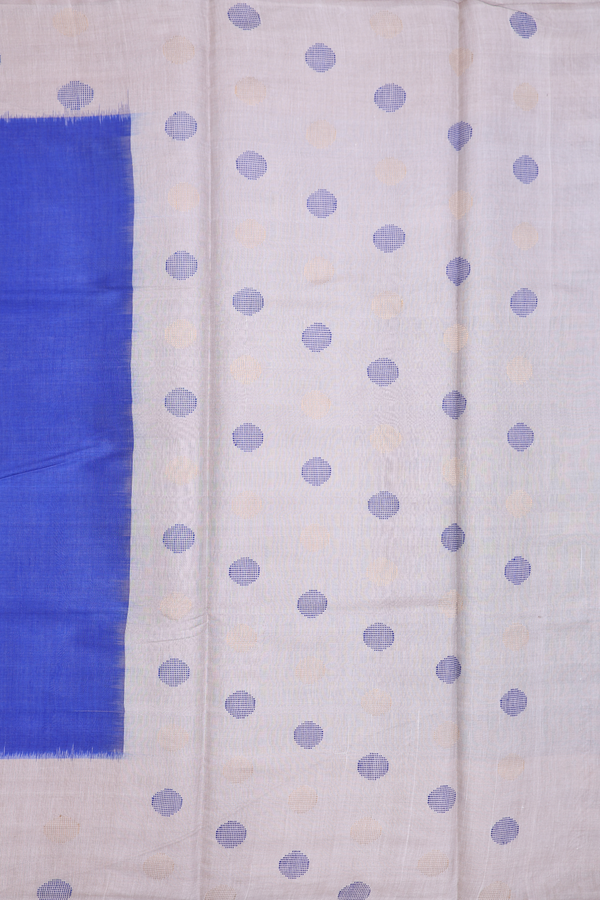 Tussar Silk Saree In Royal Blue With Contrast Border