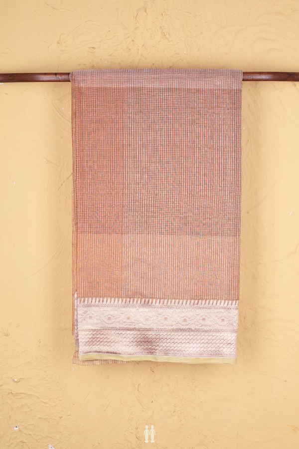 Tussar Silk Saree In Shades Of Brown With Allover Design