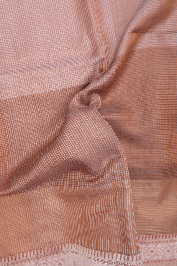 Tussar Silk Saree In Shades Of Brown With Allover Design