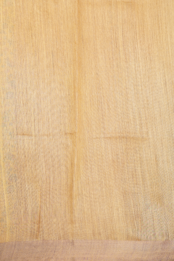 Tussar Silk Saree In Yellow With Floral Design