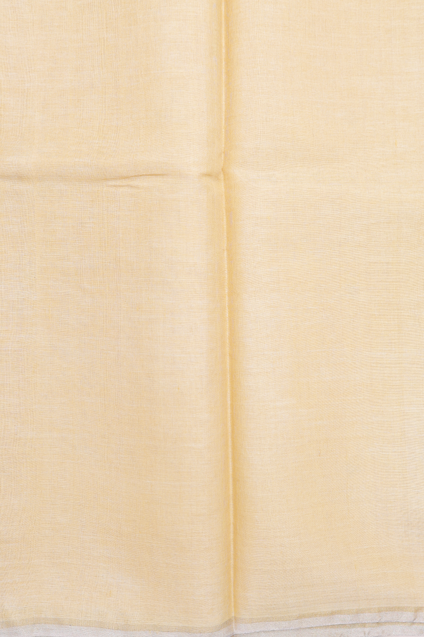 Tussar Silk Saree In Yellow With Zari Buttas
