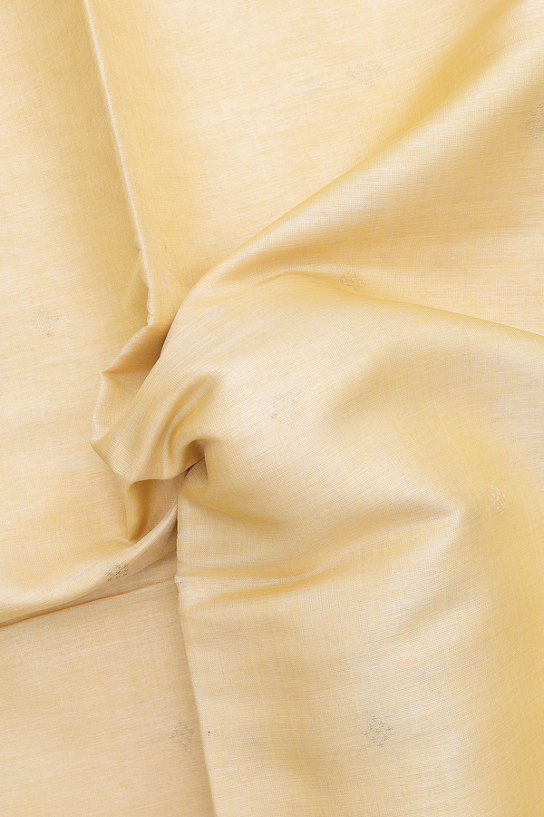 Tussar Silk Saree In Yellow With Zari Buttas