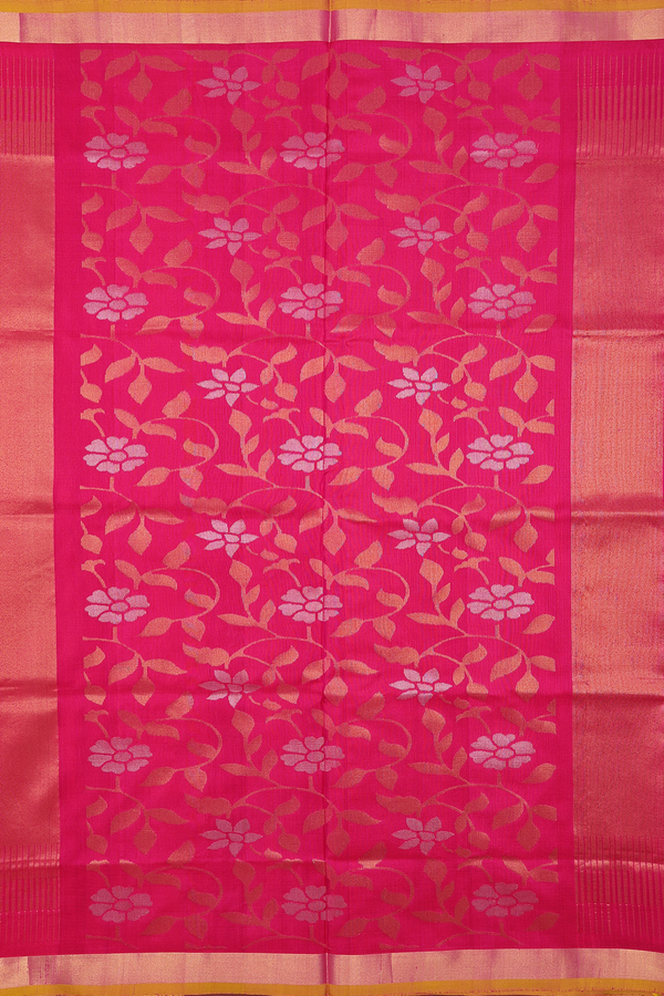 Uppada Silk Saree In Rani Pink With Zari Buttas