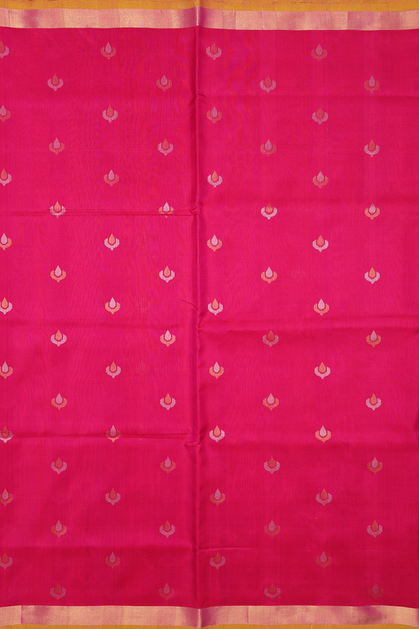 Uppada Silk Saree In Rani Pink With Zari Buttas