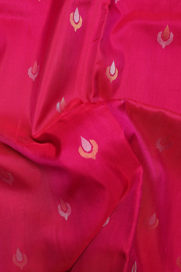 Uppada Silk Saree In Rani Pink With Zari Buttas