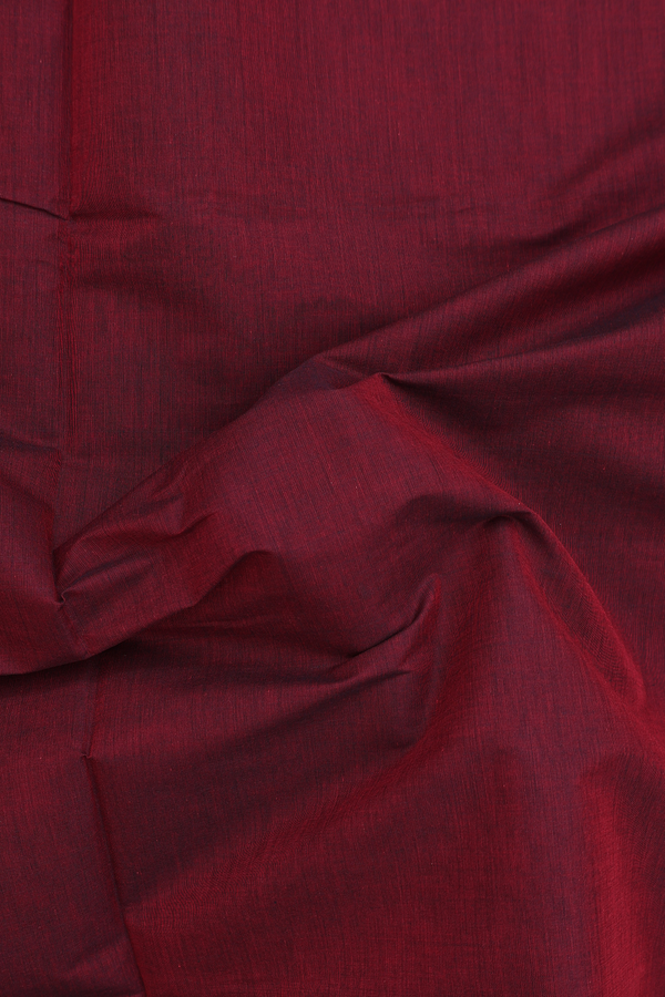 Venkatagiri Cotton Saree In Maroon With Temple Border