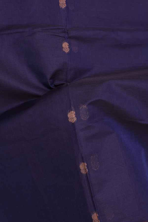 Venkatagiri Cotton Saree In Regal Purple With Paisley Buttas