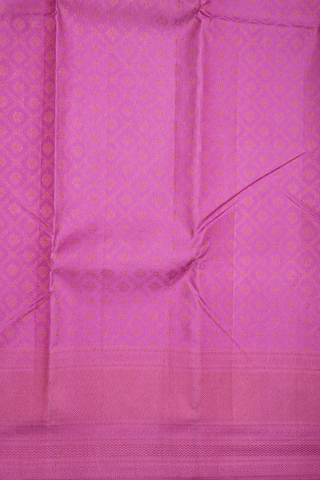 Zari Border In Brocade Rose Pink Kanchipuram Silk Saree