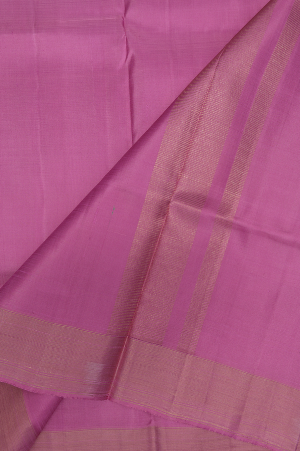 Zari Border Pink Silk Dhoti With Angavastram Set