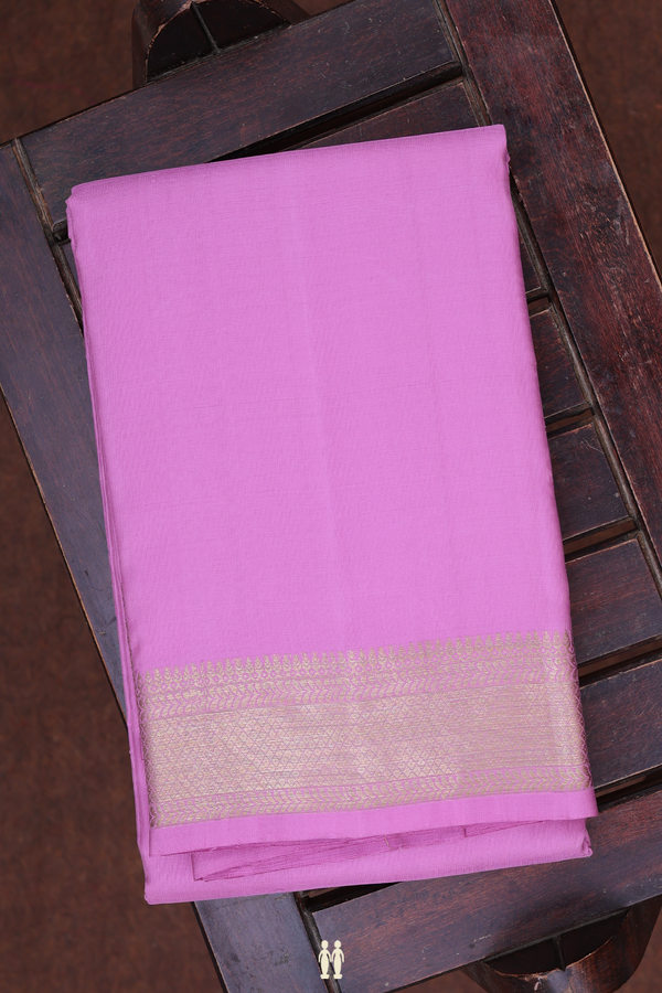 Zari Border Pink Silk Dhoti With Angavastram Set