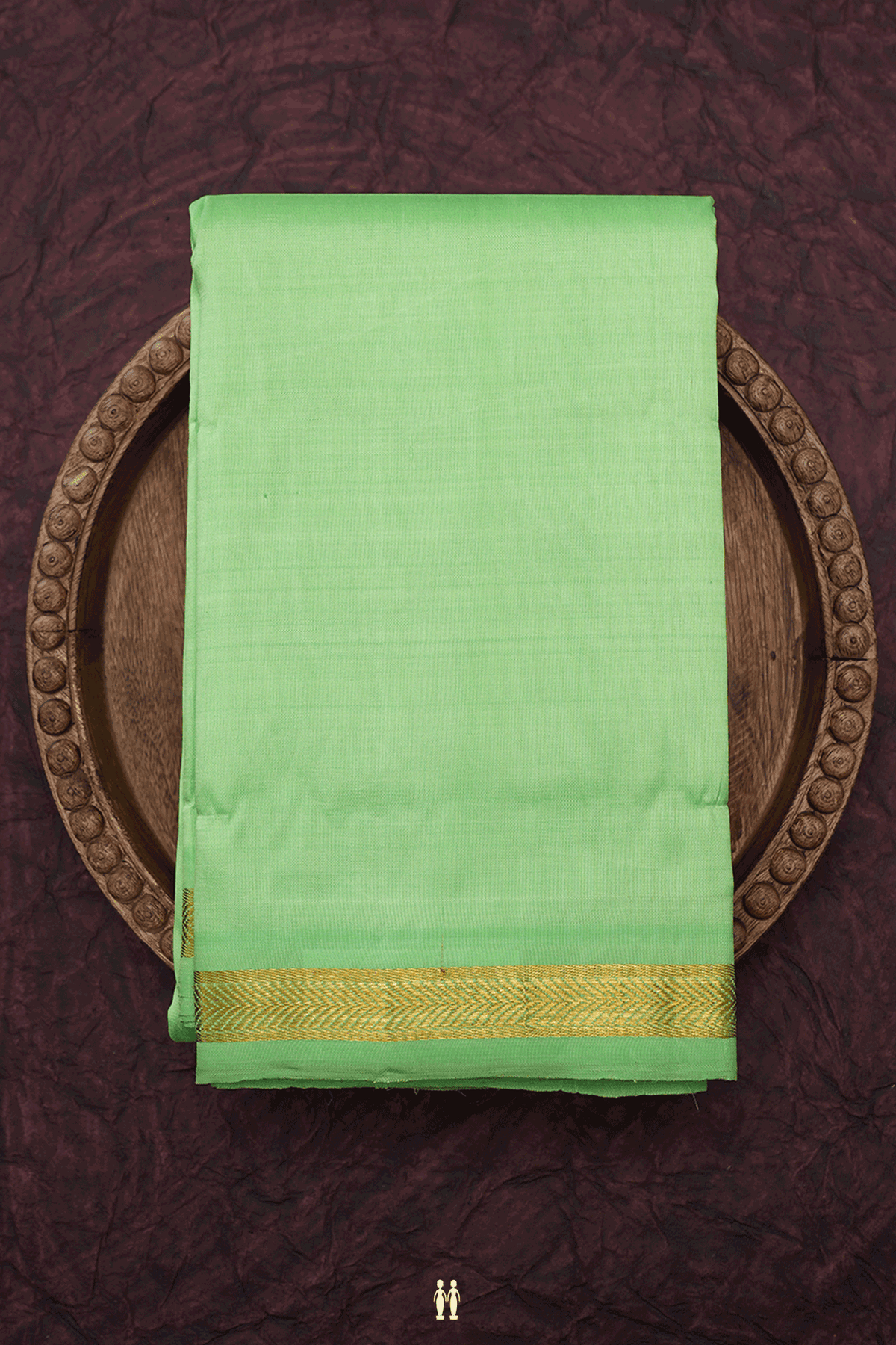 Zari Border Plain Light Green Kanchipuram Silk Saree