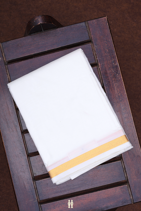 Zari Border White Silk Dhoti