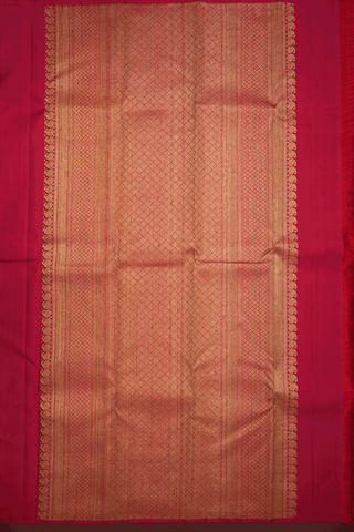 Zari Buttas Ruby Red Kanchipuram Silk Saree