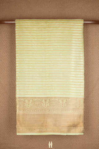 Zari Striped Design Yellow Tissue Kanchipuram Silk Saree