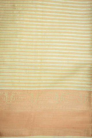 Zari Striped Design Yellow Tissue Kanchipuram Silk Saree