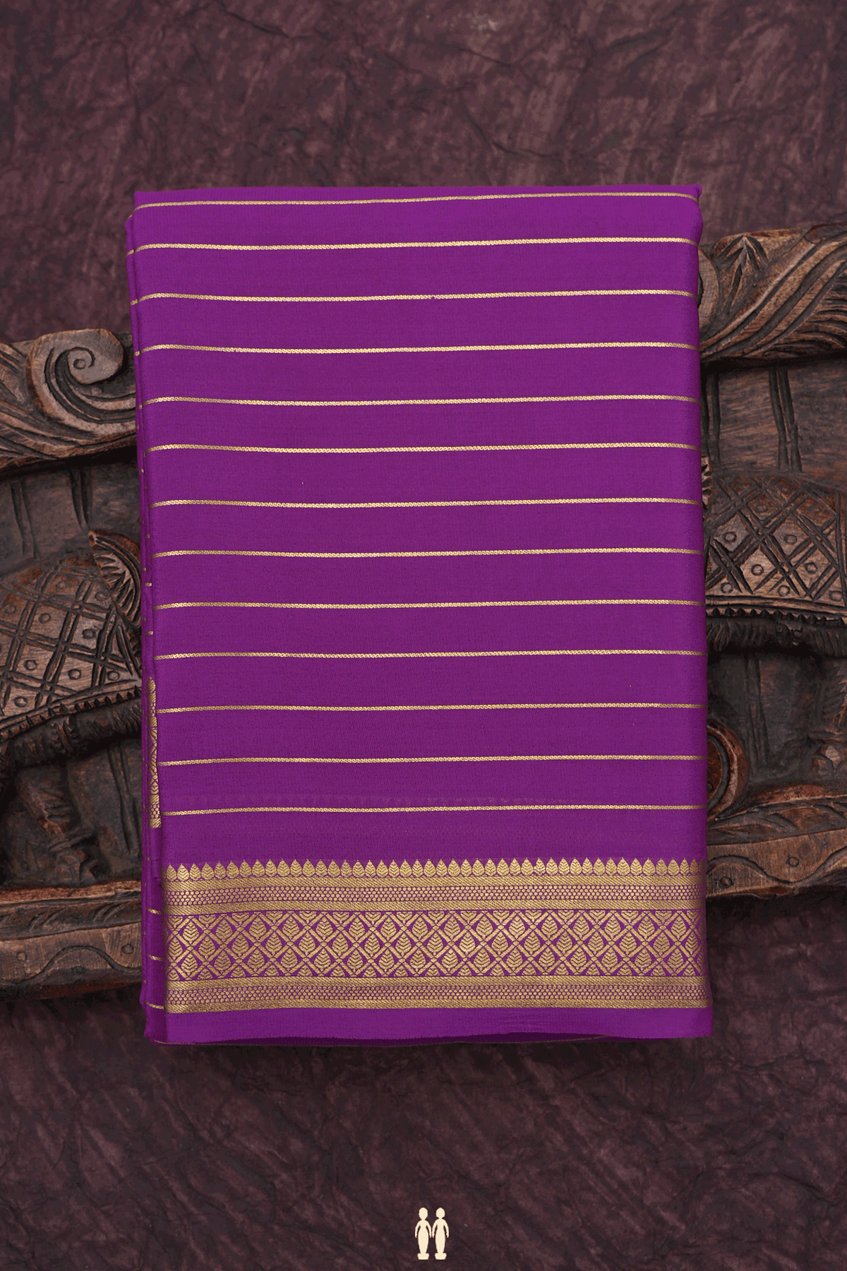 Zari Stripes Design Purple Mysore Silk Saree
