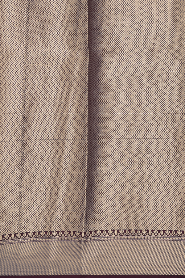 Raw Silk Saree In Plum Purple With Floral Motifs