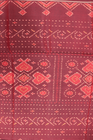 Allover Design Dusty Red Patola Silk Saree