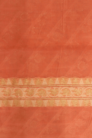 Allover Design Orange Semi Banarasi Silk Saree
