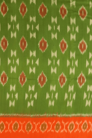 Allover Design Parrot Green Pochampally Cotton Saree