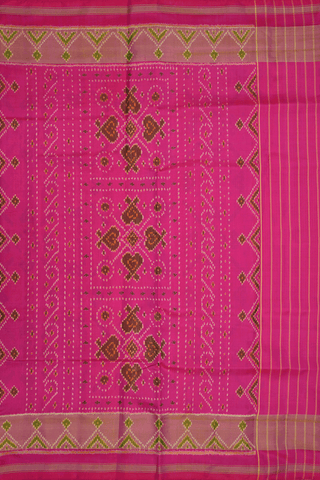 Allover Design Rani Pink Patola Silk Saree