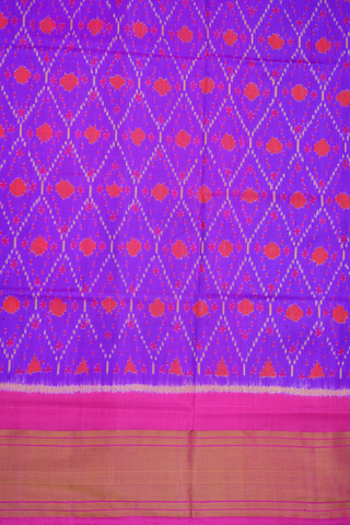 Allover Diamond Design Purple Rose Patola Silk Saree