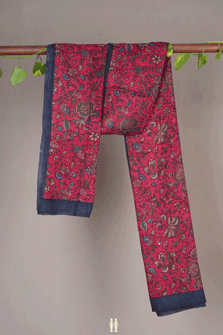 Allover Floral Design Blush Red Woolen Shawl
