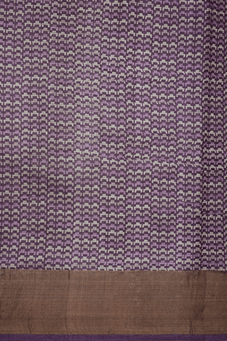 Allover Geometric Design Dusty Purple Tussar Silk Saree