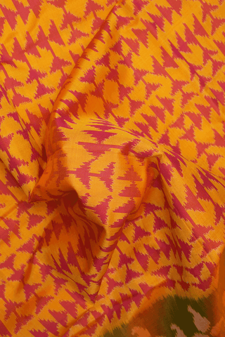 Allover Geometric Design Royal Orange Patola Silk Saree