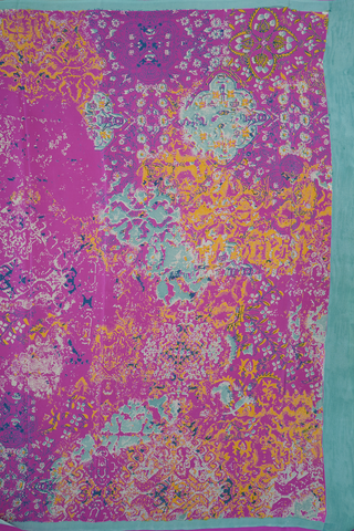 Allover Printed Design Multicolor Crepe Saree