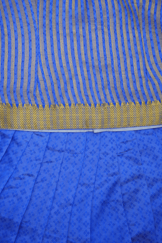 Allover Stripes Design Blue Silk Readymade Pavadai Sattai
