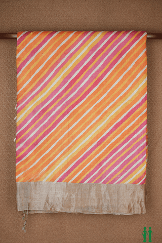Allover Stripes Design Multicolor Tussar Silk Saree