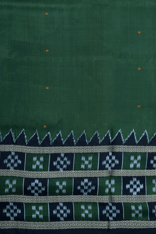 Allover Threadwork Buttis Forest Green Odisha Silk Saree