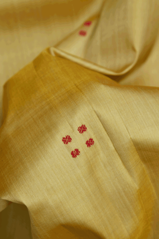 Allover Threadwork Buttis Golden Yellow Odisha Silk Saree