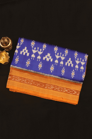 Allover Warli Printed Royal Blue Odisha Silk Saree