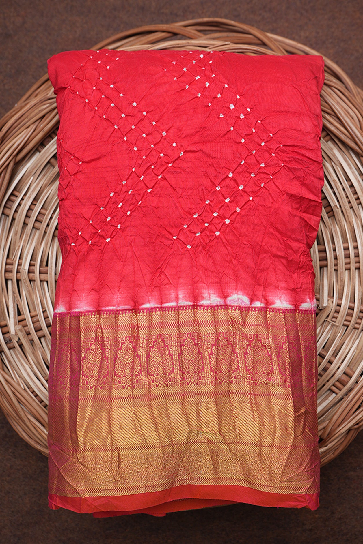 Red Tie in Basket Weave Silk - The Nines