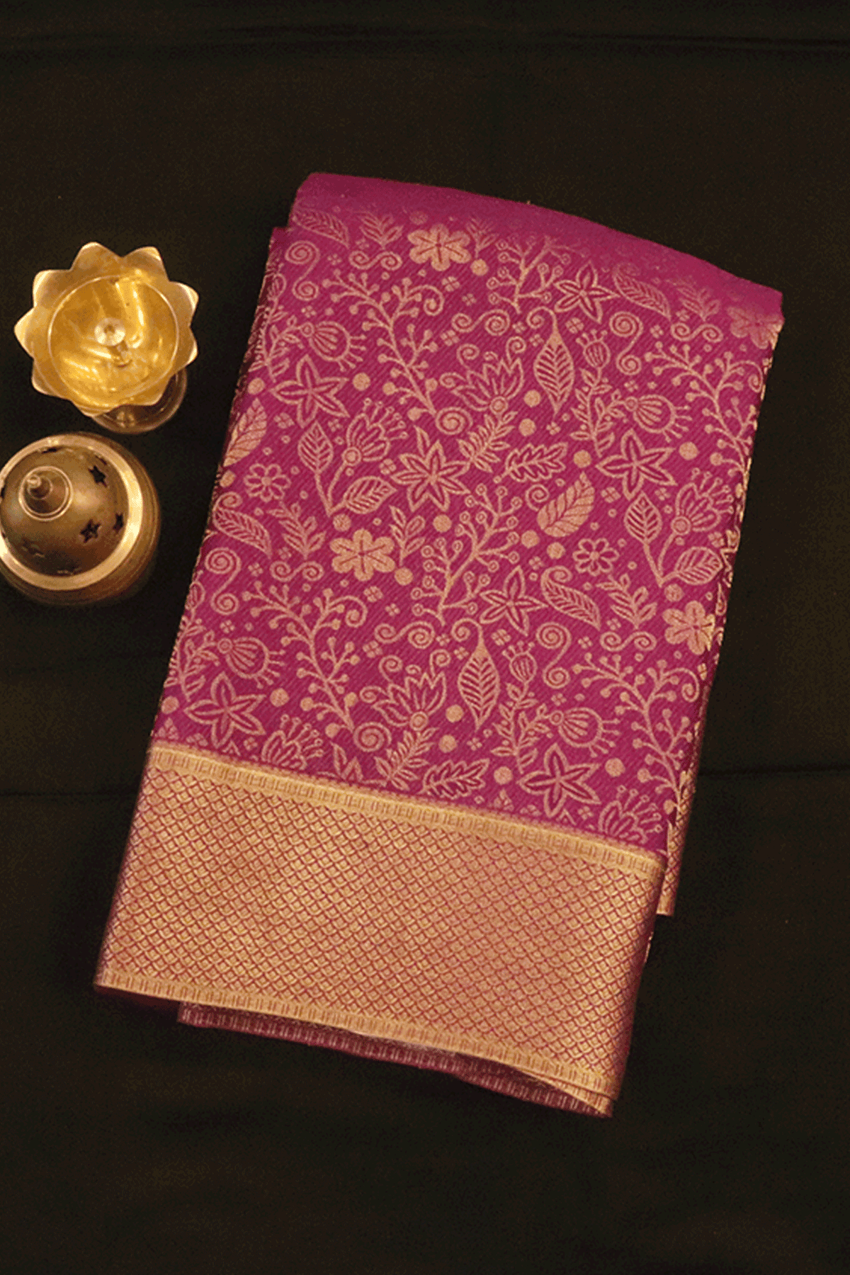 Brocade Design Grape Purple Mysore Silk Saree