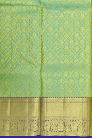 Brocade Design Pastel Green Kanchipuram Half Saree Material
