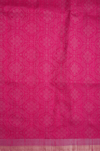 Brocade Zari Design Rani Pink Raw Silk Saree