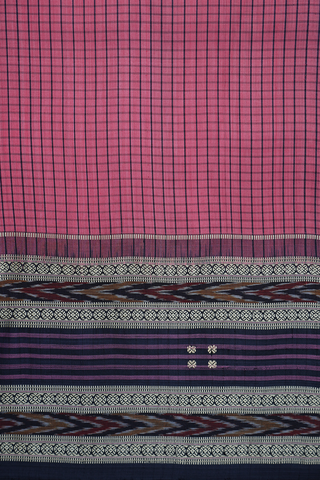 Checks Design Pink Odisha Silk Saree